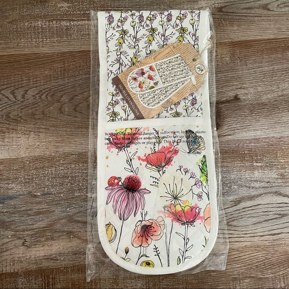 Michel Design Works Double Oven Glove, Posies - Picture 2 of 4